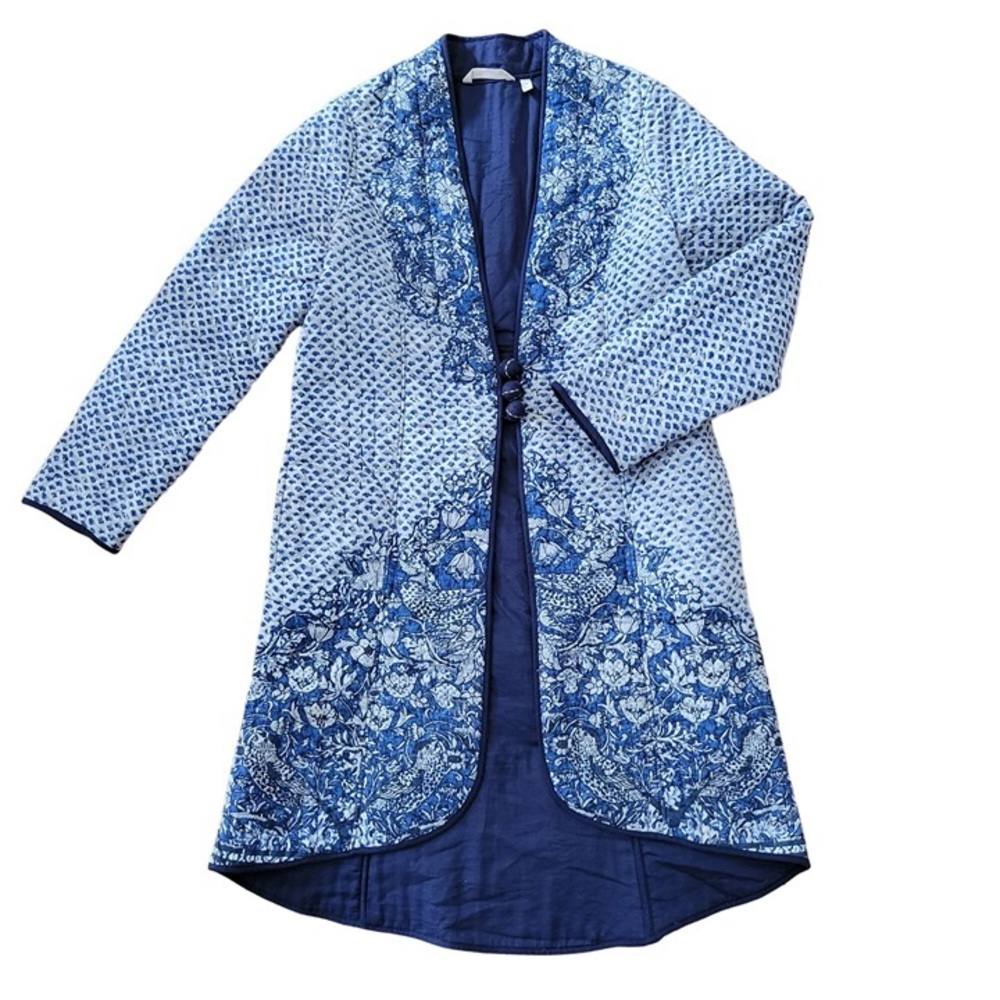 Soft Surroundings Blue Floral Jacket